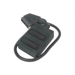 2-poliger Scart-Adapter zum männlichen Scart-Kabel 0,4 m (schwarz)

