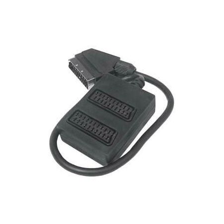 2-poliger Scart-Adapter zum männlichen Scart-Kabel 0,4 m (schwarz)

