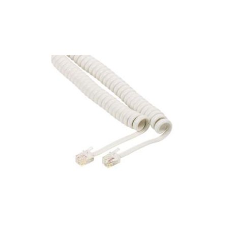 Curly cord 2 mtr for telephone handset of fixed telephone - white