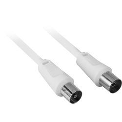 Basic Coax antenna cable 1 m - color white