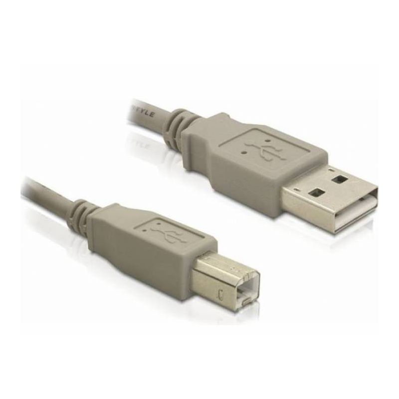 USB 2.0 - Aansluitkabel type A/B - 5 meter grijs