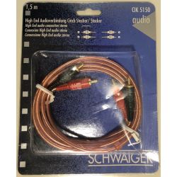 Schwaiger CIK 5150 HQ Audio connection cable 2x Tulp (RCA) stereo cable 1.5 meters