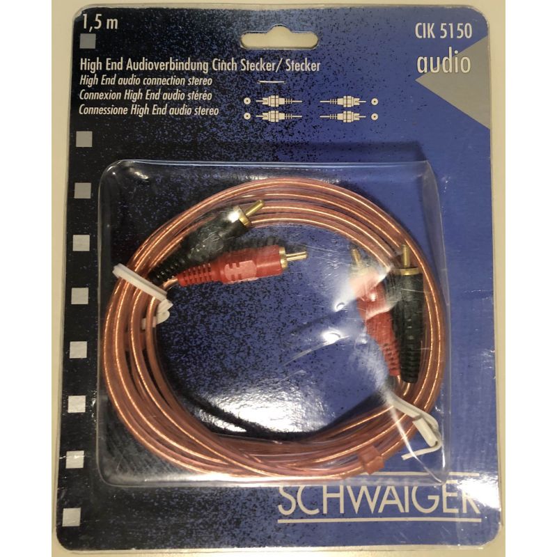 Schwaiger CIK 5150 HQ Câble de connexion audio 2x Câble stéréo Tulp (RCA) 1,5 mètre