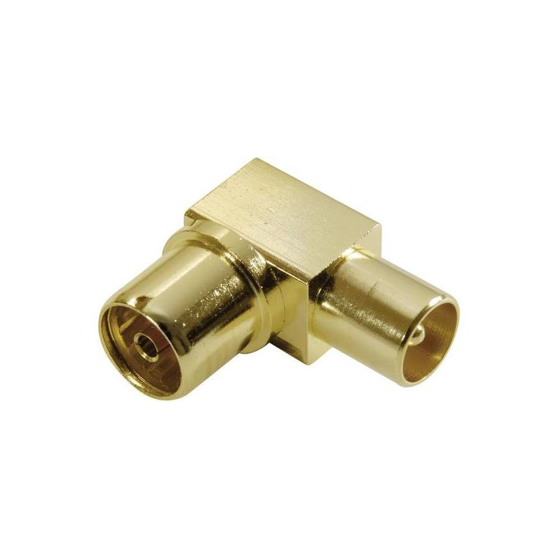 Vivanco 43077 Vivanco angle coaxial adapter, gold plated, full metal connector