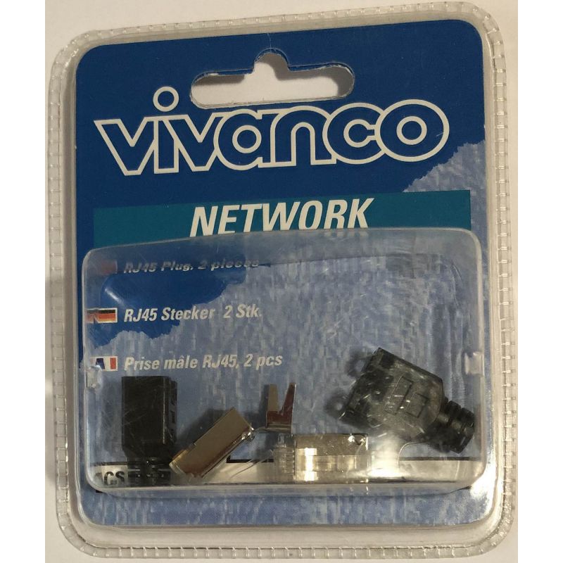 Vivanco CS 45/2 13291 Geschirmter RJ45-Netzwerkanschluss - 2 Stück