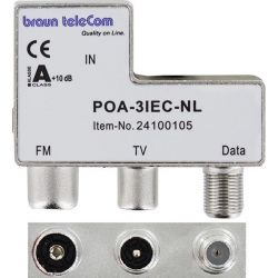 Répartiteur de données Braun Telecom RTV POA 3 IEC-NL avec 3 sorties - 5-2000 MHz (Ziggo)