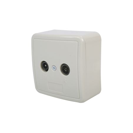 Antenna terminal box - recessed/surface-mounted - Coax terminal box with a radio and TV output.