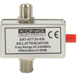 Konig Satellite Attenuator 20 dB, 45 - 2300 MHz, 75 Ohm