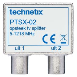 Technetix TV splitter PTSX-02 with 2 outputs - 3.8 dB / 5-1218 MHz