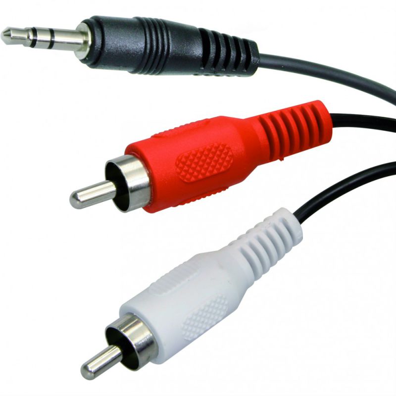 Trouwens Moet Clam JACK 3.5 mm naar 2x Tulp (RCA) stereo kabel 1 mtr