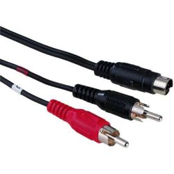 Cable-540 2 RCA connector naar SVHS connector kabel 1,5 mtr - kleur zwart.