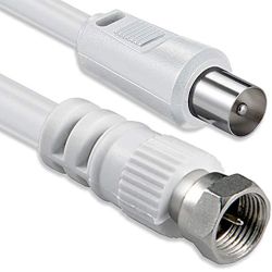 Cable-526/3 F type male naar Coax IEC male kabel 3 mtr - kleur wit.