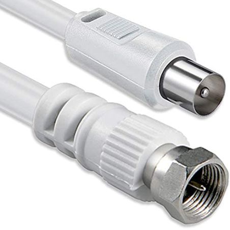 Cable-526/3 F type male to Coax IEC male cable 3 mtr - color white.