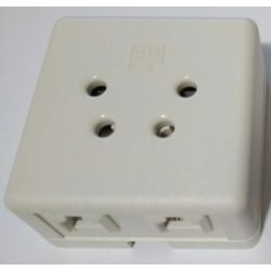 Telephone wall socket 4 pole with 2 x RJ11 surface-mounted