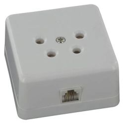 Telephone wall socket 4 pole with RJ11 surface-mounted