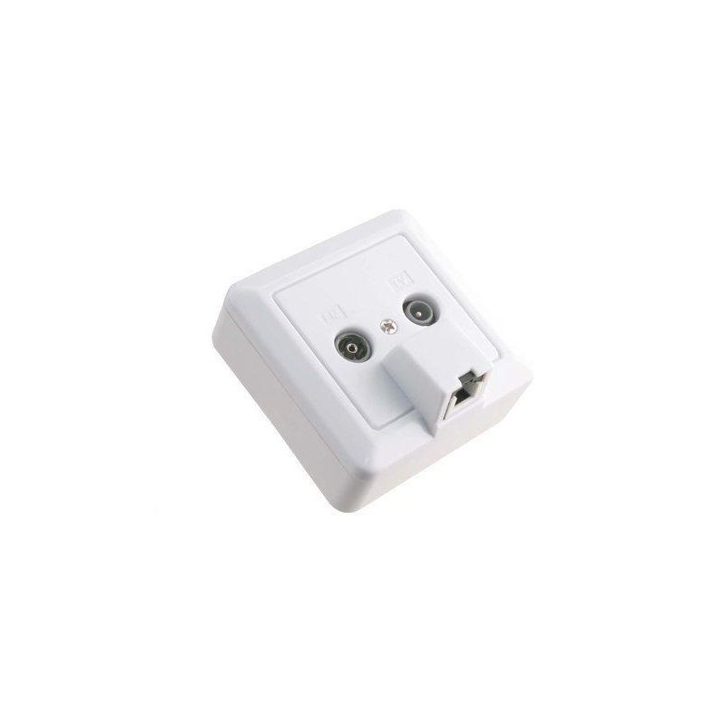 Q-Link Coax socket CAT3 RTV/RJ45 recessed/surfaced white