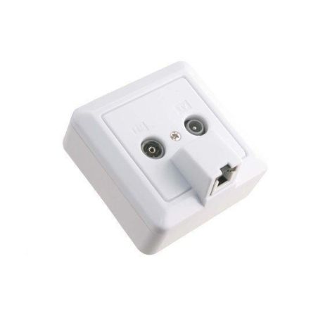 Q-Link Coax socket CAT3 RTV/RJ45 recessed/surfaced white