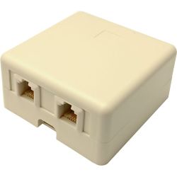 Telephone KPN/PTT ISRA wall socket 2 x RJ11 surface-mounted