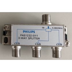 Philips PAS1232/011 coax f-splitter 3-weg
