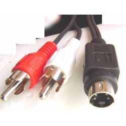 Cable -514, 2 x RCA composite male & SVHS 4 policy male to 2 x RCA composite male & SVHS 4 policy male - 2mtr.