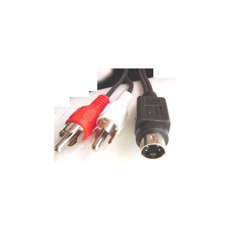Cable -514,  2 x RCA composiet male & SVHS 4 polig male to 2 x RCA composiet male & SVHS 4 polig male - 2mtr.