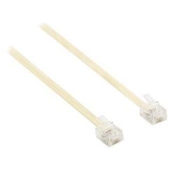 2 meter ADSL cable RJ11 6P4C - Color ivory / white