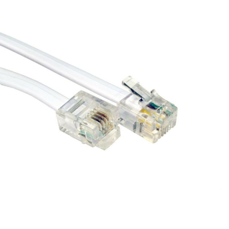 Black Rj11 Cable for ADSL Ethernet Broadband Male to Male Lead 6p4c Gold Plated 