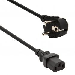 Câble d'appareil C13 à C20 coudé - 3 fils - Noir 2 mtr