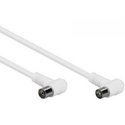 Basic Coax antennekabel met haakse connectoren 5 mtr - kleur wit