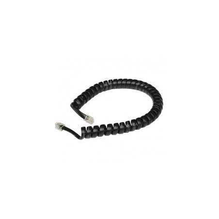 Curly cord 2 mtr for telephone handset of fixed telephone - black